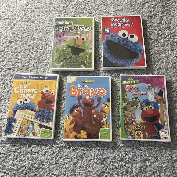 Sesame Street DVDs Set Silly Storytime Being Brave Being Green Cookie Monster - Picture 1 of 7